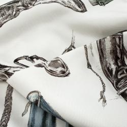 Pre Owned Hermes White Silk A Propos de Bottes Square Scarf