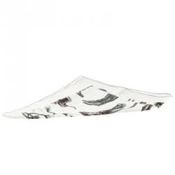Pre Owned Hermes White Silk A Propos de Bottes Square Scarf