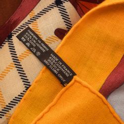 Pre Owned Hermes Multicolor Printed Cashmere and Silk Camails Scarf