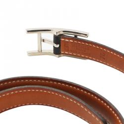 Pre Owned Hermes Black Leather Hapi Waist Belt 70CM