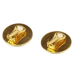 Pre Owned Hermes Cloisonne Green Gold Tone Clip On Earrings