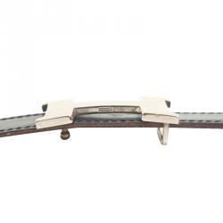 Pre Owned Hermes Brown and Black Leather Mini Contance Reversible Belt 