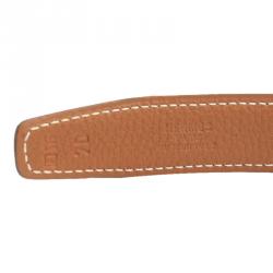 Pre Owned Hermes Brown and Black Leather Mini Contance Reversible Belt 