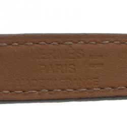 Pre Owned Hermes Kelly Double Tour Ombre Lizard Palladium Plated Bracelet S