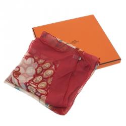 Pre Owned Hermes Pink Ceramique Ottomane Silk Square Scarf