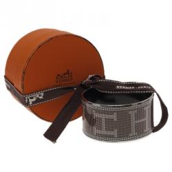 Pre Owned Hermes Printed Extra Wide Enamel Bangle Bracelet