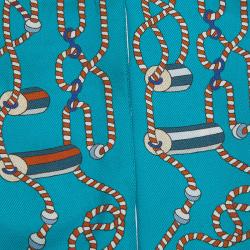 مملوكة مسبقًا وشاح هيرمس تويلي حرير أزرق