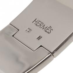 Pre Owned Hermes Clic Clac H Wide Duck Blue Enamel Palladium-Plated Bracelet PM