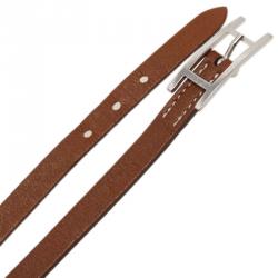 Pre Owned أسورة هيرمس هابي 3 مم جلد بني