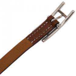 Pre Owned أسورة هيرمس هابي 3 مم جلد بني