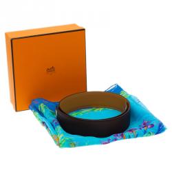 Pre Owned حزام هيرمس جلد بني بوشاح 80سم