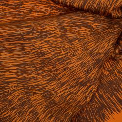 Pre Owned Hermes Orange Silk Grass Printed Scarf