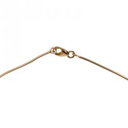 Pre Owned Hermes Pop H Soleil Dark Yellow Lacquered Gold Tone Pendant Necklace