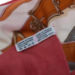 Pre Owned Hermes Multicolor  Silk and Cashmere Blend Cavalcadour Scarf