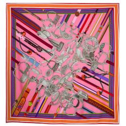 Pre Owned Hermes Multicolor Concours D'Etriers Cashmere and Silk Blend Shawl