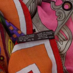 Pre Owned Hermes Multicolor Concours D'Etriers Cashmere and Silk Blend Shawl
