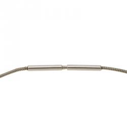 Pre Owned Hermes Cage d'H Orange Enamel Silver Tone Necklace