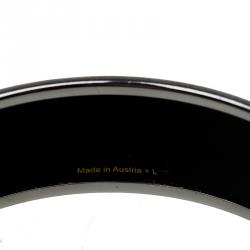 Pre Owned Hermes Wide Multicolor Printed Enamel Bangle Bracelet