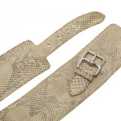 Pre Owned Hermes Beige Python Waist Belt Size 80 CM