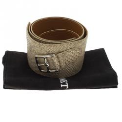 Pre Owned Hermes Beige Python Waist Belt Size 80 CM