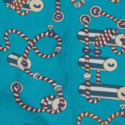 Pre Owned Hermes Blue Twilly Silk Stole