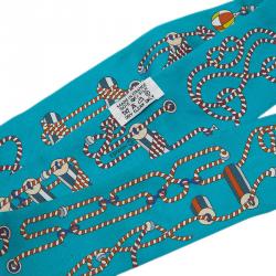 Pre Owned Hermes Blue Twilly Silk Stole