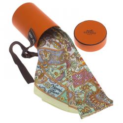 Pre Owned Hermes Multicolor Silk Paisley Neck Scarf 