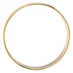 مملوكة مسبقًا سوار هيرمس مطلي ذهب مينا بيضاء بالشعار مقاس 21 سم