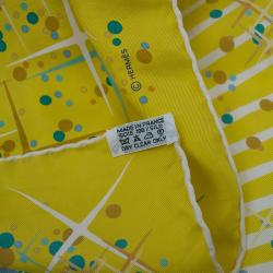 Hermes Yellow Silk Magic Kelly Square Scarf