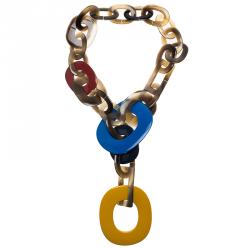 Pre Owned Hermes Duncan Buffalo Horn and Lacquered Wood Necklace