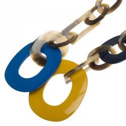 Pre Owned Hermes Duncan Buffalo Horn and Lacquered Wood Necklace
