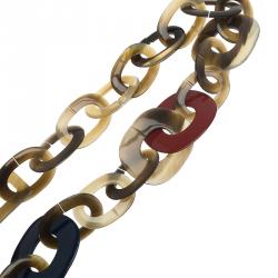 Pre Owned Hermes Duncan Buffalo Horn and Lacquered Wood Necklace