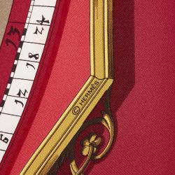 Pre Owned Hermes Red Dies Et Hore Silk Square Scarf