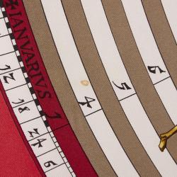 Pre Owned Hermes Red Dies Et Hore Silk Square Scarf