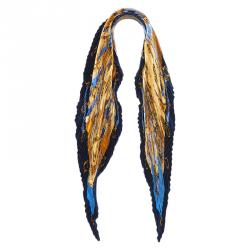 Pre Owned Hermes Blue Soleil de Soie Plisse Scarf