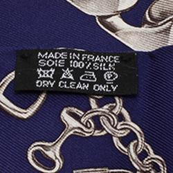 Pre Owned Hermes Blue Bracelets Printed Silk Twilly Neck Scarf