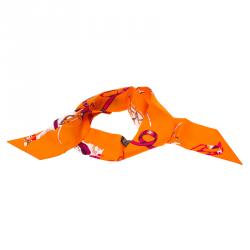Hermès PULL TWILLAINE BRIDES DE GALA Orange Silk Wool ref.779623