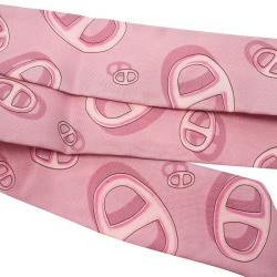 Pre Owned Hermes Pink Chaine d'Ancre Print Silk Twilly Neck Scarf