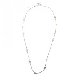 Pre Owned Hermes Sautoir Farandole Long Silver Toggle Necklace