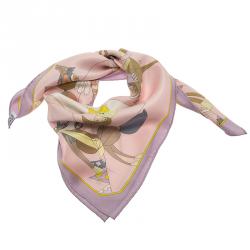 Pre Owned Hermes Pink Un Amour de Cheval By Saw Keng Vintage Silk Square Scarf