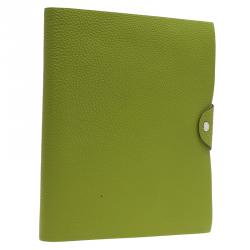 Pre Owned Hermes Pelouse Togo Leather Ulysses Agenda/Notebook MM