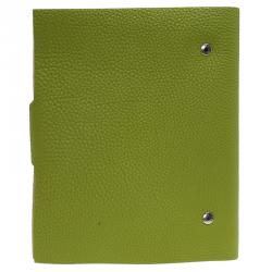 Pre Owned Hermes Pelouse Togo Leather Ulysses Agenda/Notebook MM