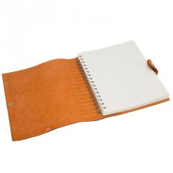 Pre Owned Hermes Orange Togo Leather Ulysses Agenda/Notebook MM