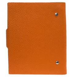 Pre Owned Hermes Orange Togo Leather Ulysses Agenda/Notebook MM