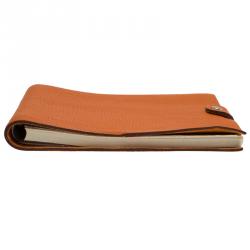 Pre Owned Hermes Orange Togo Leather Ulysses Agenda/Notebook MM