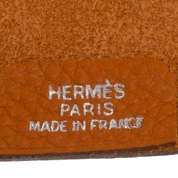 Pre Owned Hermes Orange Togo Leather Ulysses Agenda/Notebook MM