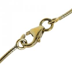 Pre Owned Hermes Cage d'H Enamel Gold Plated Pendant Necklace