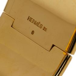 Pre Owned Hermes Clic Clac H Extra Wide Red Enamel Gold-Plated Bracelet PM