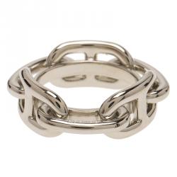Pre Owned Hermes Regate Silver Permabrass Scarf Ring