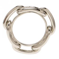 Pre Owned Hermes Regate Silver Permabrass Scarf Ring